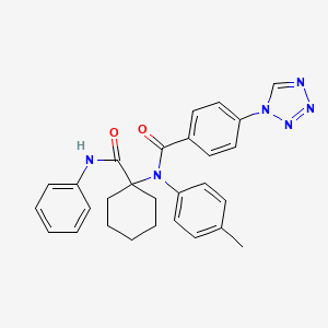 N-(4-methylphenyl)-N-[1-(phenylcarbamoyl)cyclohexyl]-4-(1H-tetrazol-1-yl)benzamide