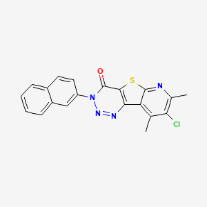 12-chloro-11,13-dimethyl-5-naphthalen-2-yl-8-thia-3,4,5,10-tetrazatricyclo[7.4.0.02,7]trideca-1(13),2(7),3,9,11-pentaen-6-one