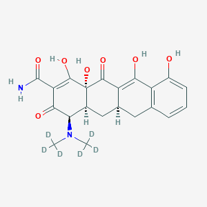 molecular formula C₂₁H₁₆D₆N₂O₇ B1150966 (4R,4aS,5aR,12aR)-4-[bis(trideuteriomethyl)amino]-1,10,11,12a-tetrahydroxy-3,12-dioxo-4a,5,5a,6-tetrahydro-4H-tetracene-2-carboxamide 