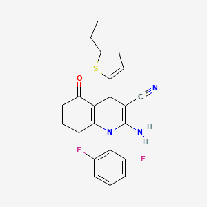 2-Amino-1-(2,6-difluorophenyl)-4-(5-ethylthiophen-2-yl)-5-oxo-1,4,5,6,7,8-hexahydroquinoline-3-carbonitrile