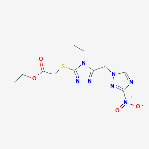 ethyl ({4-ethyl-5-[(3-nitro-1H-1,2,4-triazol-1-yl)methyl]-4H-1,2,4-triazol-3-yl}sulfanyl)acetate