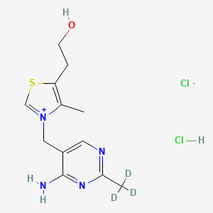 2-[3-[[4-Amino-2-(trideuteriomethyl)pyrimidin-5-yl]methyl]-4-methyl-1,3-thiazol-3-ium-5-yl]ethanol;chloride;hydrochloride
