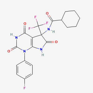 N-[1-(4-fluorophenyl)-2,4,6-trioxo-5-(trifluoromethyl)-2,3,4,5,6,7-hexahydro-1H-pyrrolo[2,3-d]pyrimidin-5-yl]cyclohexanecarboxamide