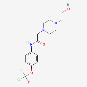 molecular formula C15H20ClF2N3O3 B11509836 N-{4-[chloro(difluoro)methoxy]phenyl}-2-[4-(2-hydroxyethyl)piperazin-1-yl]acetamide 