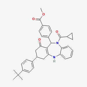 methyl 4-[3-(4-tert-butylphenyl)-10-(cyclopropylcarbonyl)-1-oxo-2,3,4,5,10,11-hexahydro-1H-dibenzo[b,e][1,4]diazepin-11-yl]benzoate