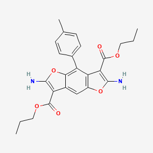 molecular formula C25H26N2O6 B11509852 Dipropyl 2,6-diamino-4-(4-methylphenyl)furo[2,3-f][1]benzofuran-3,7-dicarboxylate 