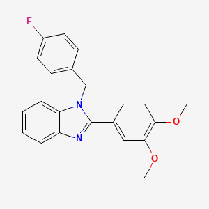 molecular formula C22H19FN2O2 B11509858 1H-Benzoimidazole, 2-(3,4-dimethoxyphenyl)-1-(4-fluorobenzyl)- 