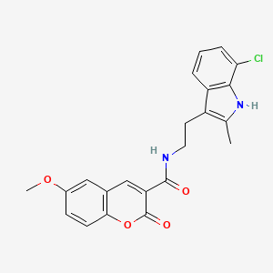 N-[2-(7-chloro-2-methyl-1H-indol-3-yl)ethyl]-6-methoxy-2-oxo-2H-chromene-3-carboxamide