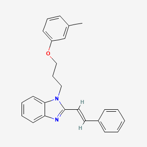 1-[3-(3-methylphenoxy)propyl]-2-[(E)-2-phenylethenyl]-1H-benzimidazole