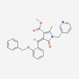 molecular formula C27H24N2O4 B11509879 methyl (4Z)-4-[2-(benzyloxy)benzylidene]-2-methyl-5-oxo-1-(pyridin-3-ylmethyl)-4,5-dihydro-1H-pyrrole-3-carboxylate 