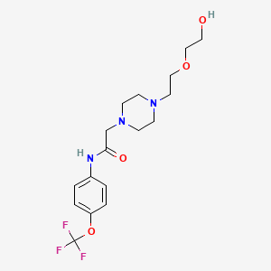 molecular formula C17H24F3N3O4 B11509905 2-{4-[2-(2-hydroxyethoxy)ethyl]piperazino}-N~1~-[4-(trifluoromethoxy)phenyl]acetamide 