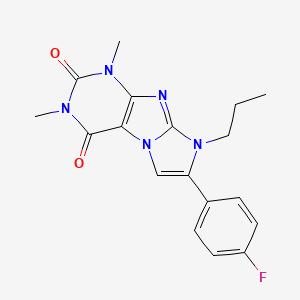 7-(4-fluorophenyl)-1,3-dimethyl-8-propyl-1H,2H,3H,4H,8H-imidazo[1,2-g]purine-2,4-dione