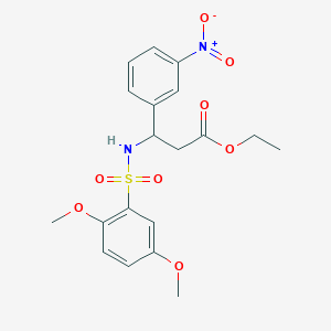 Ethyl 3-{[(2,5-dimethoxyphenyl)sulfonyl]amino}-3-(3-nitrophenyl)propanoate