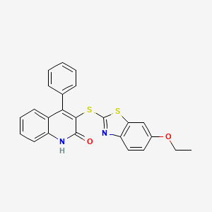 3-[(6-ethoxy-1,3-benzothiazol-2-yl)sulfanyl]-4-phenylquinolin-2(1H)-one