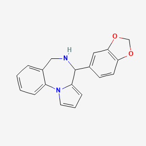 molecular formula C19H16N2O2 B11509987 4-(1,3-benzodioxol-5-yl)-5,6-dihydro-4H-pyrrolo[1,2-a][1,4]benzodiazepine 