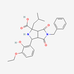 molecular formula C26H30N2O6 B11510004 5-Benzyl-3-(3-ethoxy-2-hydroxyphenyl)-1-(2-methylpropyl)-4,6-dioxooctahydropyrrolo[3,4-c]pyrrole-1-carboxylic acid 