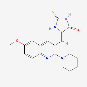 (5Z)-5-{[6-methoxy-2-(piperidin-1-yl)quinolin-3-yl]methylidene}-2-thioxoimidazolidin-4-one