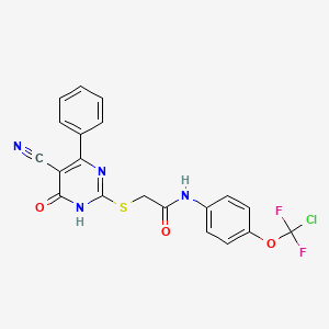 N-[4-[chloro(difluoro)methoxy]phenyl]-2-[(5-cyano-4-oxo-6-phenyl-1H-pyrimidin-2-yl)sulfanyl]acetamide