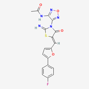 N-{4-[(5Z)-5-{[5-(4-fluorophenyl)furan-2-yl]methylidene}-2-imino-4-oxo-1,3-thiazolidin-3-yl]-1,2,5-oxadiazol-3-yl}acetamide