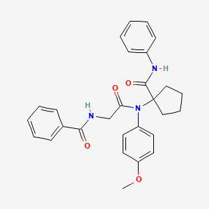 molecular formula C28H29N3O4 B11510156 N-(2-{(4-methoxyphenyl)[1-(phenylcarbamoyl)cyclopentyl]amino}-2-oxoethyl)benzamide 