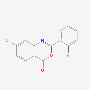 molecular formula C14H7ClFNO2 B11510163 7-chloro-2-(2-fluorophenyl)-4H-3,1-benzoxazin-4-one 