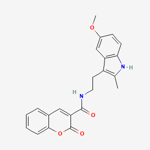 molecular formula C22H20N2O4 B11510174 N-[2-(5-methoxy-2-methyl-1H-indol-3-yl)ethyl]-2-oxo-2H-chromene-3-carboxamide 