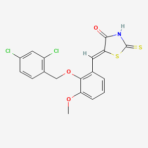 molecular formula C18H13Cl2NO3S2 B11510176 (5Z)-5-{2-[(2,4-dichlorobenzyl)oxy]-3-methoxybenzylidene}-2-thioxo-1,3-thiazolidin-4-one 