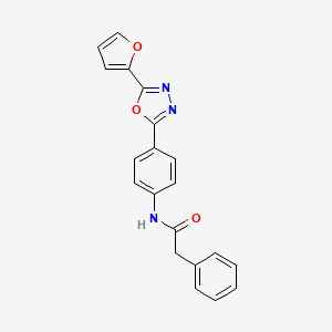 molecular formula C20H15N3O3 B11510181 N-(4-(5-(Furan-2-yl)-1,3,4-oxadiazol-2-yl)phenyl)-2-phenylacetamide CAS No. 351521-31-8