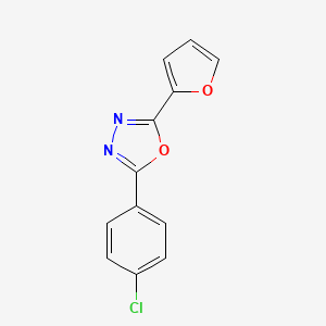 molecular formula C12H7ClN2O2 B11510193 2-(4-Chlorophenyl)-5-(furan-2-yl)-1,3,4-oxadiazole 