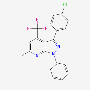 3-(4-chlorophenyl)-6-methyl-1-phenyl-4-(trifluoromethyl)-1H-pyrazolo[3,4-b]pyridine