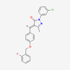 (4E)-2-(3-chlorophenyl)-4-{4-[(2-fluorobenzyl)oxy]benzylidene}-5-methyl-2,4-dihydro-3H-pyrazol-3-one