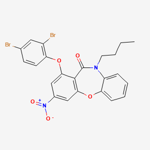 molecular formula C23H18Br2N2O5 B11510268 10-butyl-1-(2,4-dibromophenoxy)-3-nitrodibenzo[b,f][1,4]oxazepin-11(10H)-one 