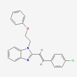 molecular formula C23H19ClN2O B11510287 2-[(E)-2-(4-chlorophenyl)ethenyl]-1-(2-phenoxyethyl)-1H-benzimidazole 