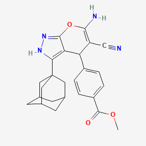 Methyl 4-[3-(adamantan-1-YL)-6-amino-5-cyano-1H,4H-pyrano[2,3-C]pyrazol-4-YL]benzoate