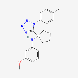 (3-Methoxy-phenyl)-[1-(1-p-tolyl-1H-tetrazol-5-yl)-cyclopentyl]-amine