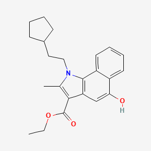 molecular formula C23H27NO3 B11510413 ethyl 1-(2-cyclopentylethyl)-5-hydroxy-2-methyl-1H-benzo[g]indole-3-carboxylate 