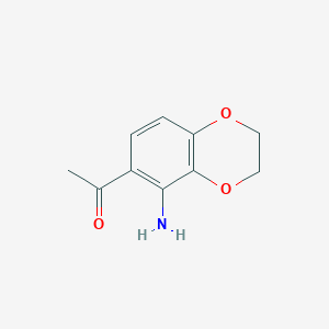 molecular formula C10H11NO3 B11510460 1-(5-Amino-2,3-dihydro-1,4-benzodioxin-6-yl)ethanone 