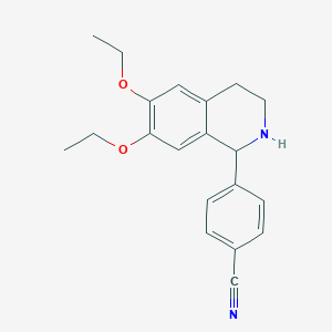 molecular formula C20H22N2O2 B11510466 4-(6,7-Diethoxy-1,2,3,4-tetrahydroisoquinolin-1-yl)benzonitrile 