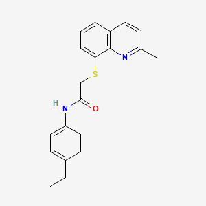 molecular formula C20H20N2OS B11510498 N-(4-ethylphenyl)-2-[(2-methylquinolin-8-yl)sulfanyl]acetamide 