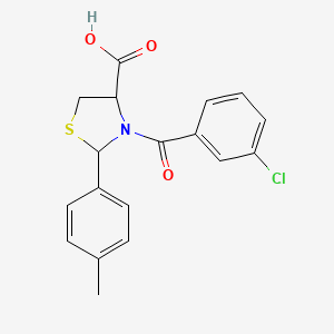 3-(3-Chlorobenzoyl)-2-(4-methylphenyl)-1,3-thiazolidine-4-carboxylic acid