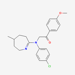 2-[(4-chlorophenyl)(4-methyl-3,4,5,6-tetrahydro-2H-azepin-7-yl)amino]-1-(4-methoxyphenyl)ethanone