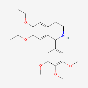 molecular formula C22H29NO5 B11510540 6,7-Diethoxy-1-(3,4,5-trimethoxyphenyl)-1,2,3,4-tetrahydroisoquinoline 