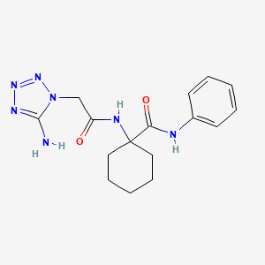 molecular formula C16H21N7O2 B11510544 1-{[(5-amino-1H-tetrazol-1-yl)acetyl]amino}-N-phenylcyclohexanecarboxamide 