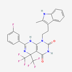 7-(3-fluorophenyl)-1-[2-(2-methyl-1H-indol-3-yl)ethyl]-5,5-bis(trifluoromethyl)-5,8-dihydropyrimido[4,5-d]pyrimidine-2,4(1H,3H)-dione