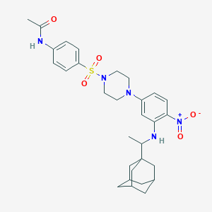 molecular formula C30H39N5O5S B11510601 N-(4-{[4-(4-nitro-3-{[1-(tricyclo[3.3.1.1~3,7~]dec-1-yl)ethyl]amino}phenyl)piperazin-1-yl]sulfonyl}phenyl)acetamide 