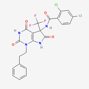 2,4-dichloro-N-[2,4,6-trioxo-1-(2-phenylethyl)-5-(trifluoromethyl)-2,3,4,5,6,7-hexahydro-1H-pyrrolo[2,3-d]pyrimidin-5-yl]benzamide