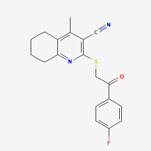 2-{[2-(4-Fluorophenyl)-2-oxoethyl]sulfanyl}-4-methyl-5,6,7,8-tetrahydroquinoline-3-carbonitrile