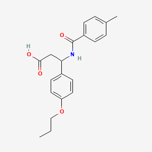 molecular formula C20H23NO4 B11510619 3-{[(4-Methylphenyl)carbonyl]amino}-3-(4-propoxyphenyl)propanoic acid 