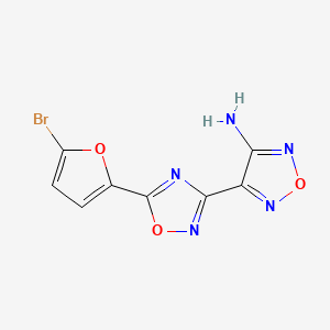 molecular formula C8H4BrN5O3 B11510629 4-[5-(5-Bromofuran-2-yl)-1,2,4-oxadiazol-3-yl]-1,2,5-oxadiazol-3-amine 