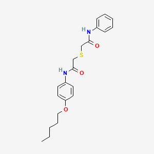 2-[(2-oxo-2-{[4-(pentyloxy)phenyl]amino}ethyl)sulfanyl]-N-phenylacetamide